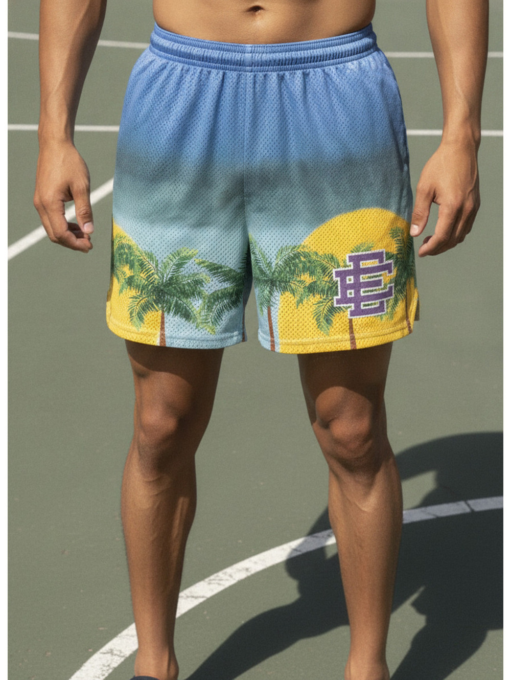 Eric Emanuel Medium Palm Tree Print Basketball Shorts